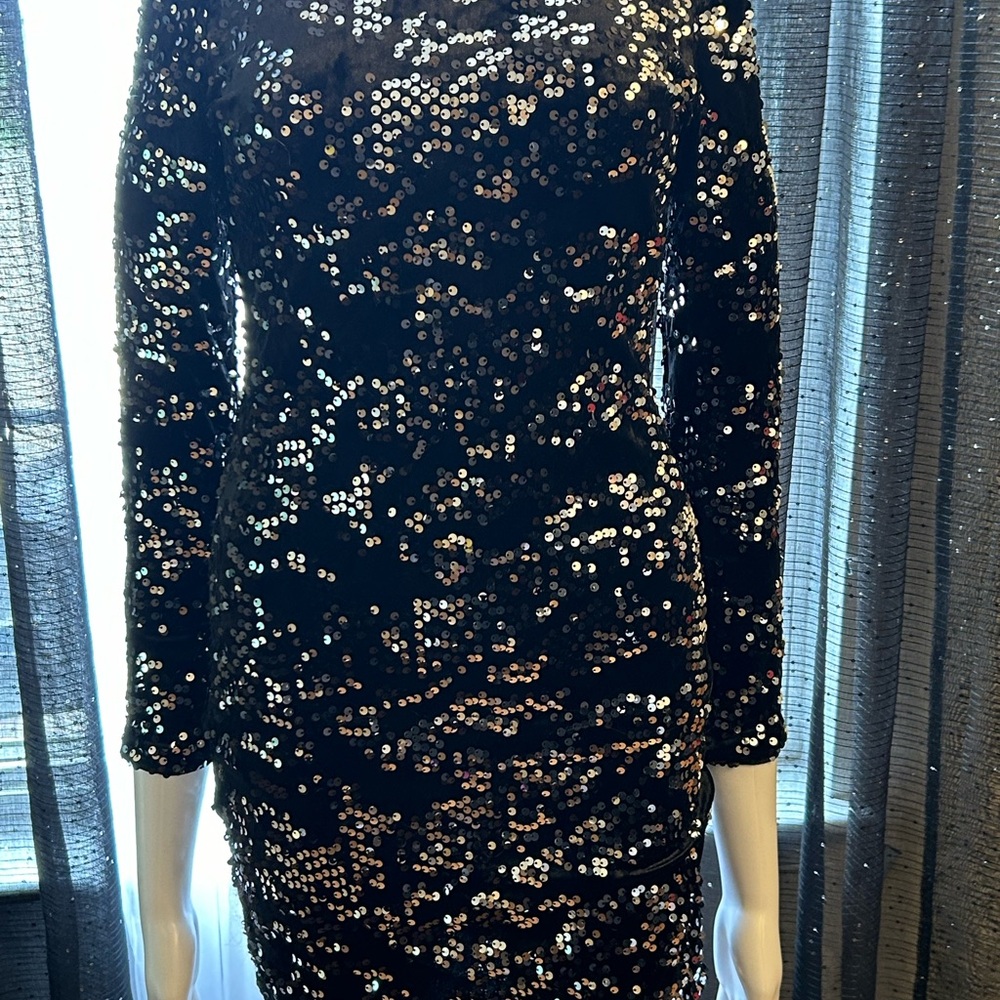 Elegant Black Sequin Dress Size 4